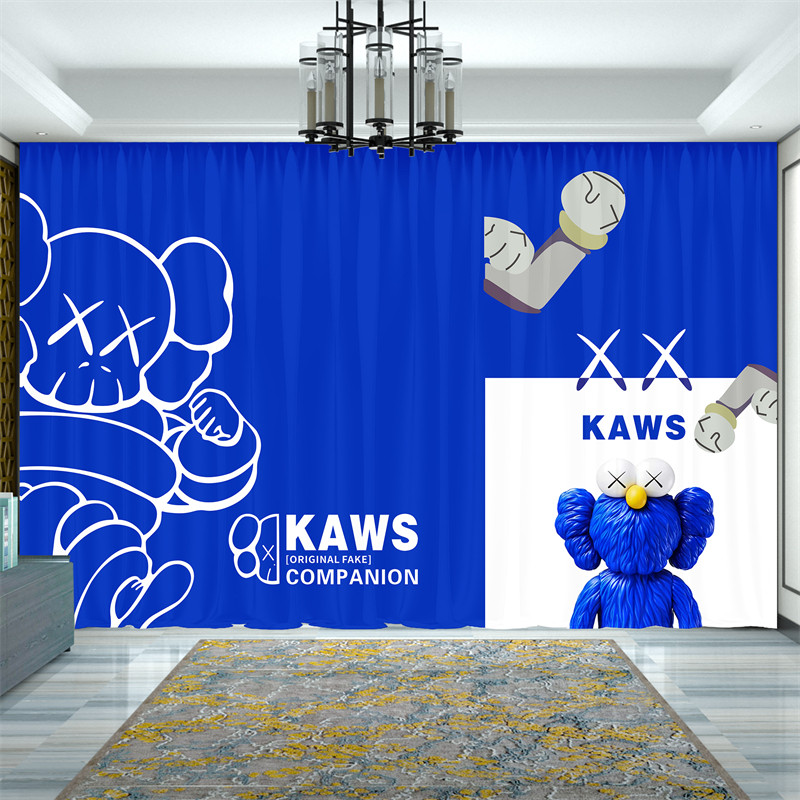 网红直播背景KAWS暴力熊窗帘