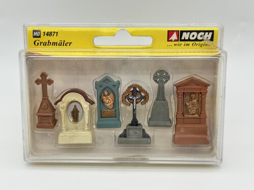 NOCH 微缩微距场景模型1:87HO微观小人道具 14871 墓碑 墓地模型