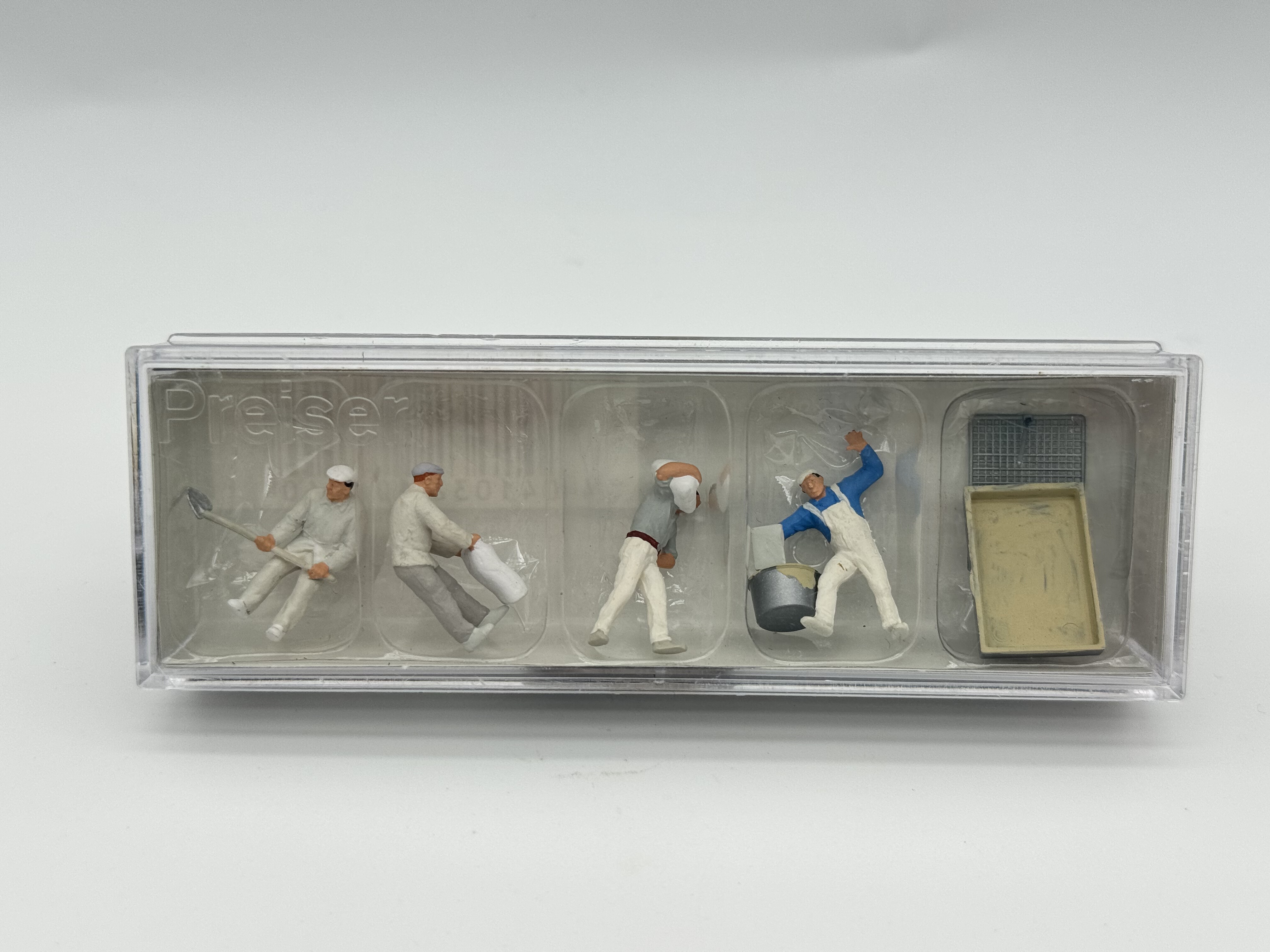 preiser 1:87比例微缩场景人偶模型微距摄影 10654 泥瓦匠工人