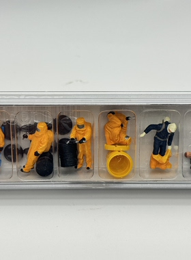 preiser 1:87比例微缩场景人偶模型微距摄影 10732 橙生化服救援