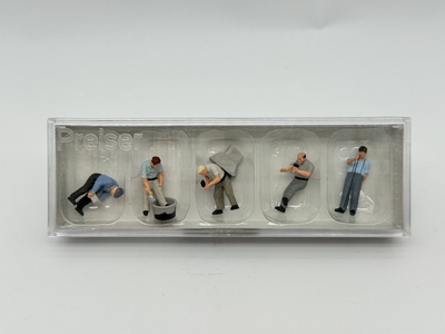 preiser小人微缩微距场景模型1:87HO微观小人道具10669 砌墙石匠
