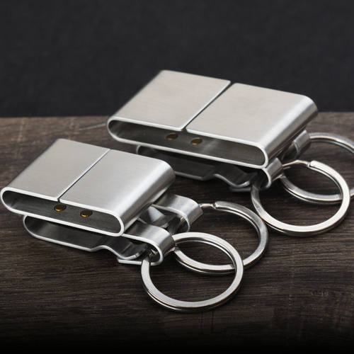 特硬全钢加厚不锈钢 钥匙扣耐用穿皮带大弹力腰挂扣男士车钥匙扣