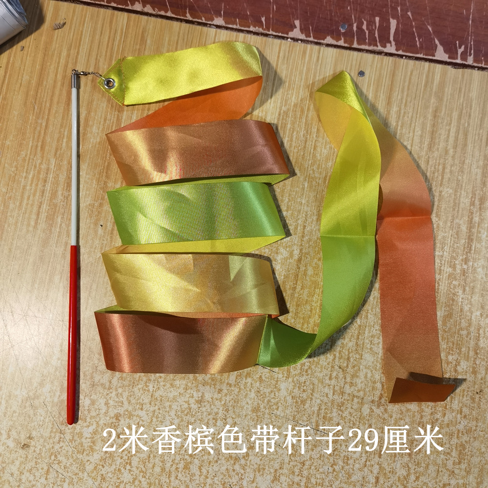 香槟色艺术彩色体操彩带舞蹈演出