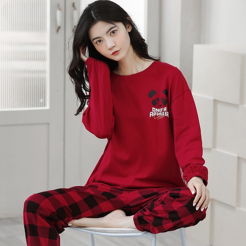 初子尼女款纯棉睡衣长袖休闲套装