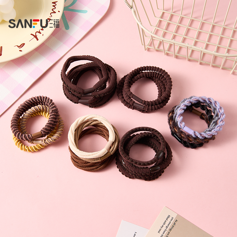三福大众两卡皮筋橡筋 休闲易搭装饰配饰头饰发圈发绳851511