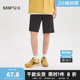休闲宽松裤 立体英文钢印抽绳短裤 子518119 男士 三福2026夏季