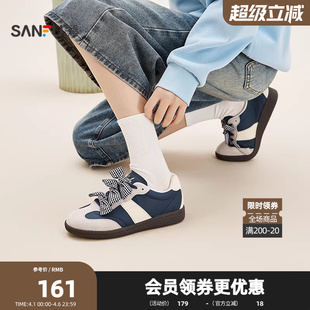 三福女板鞋 春日寰游韩系校园撞色蝴蝶结德训鞋 女鞋 850821 春季