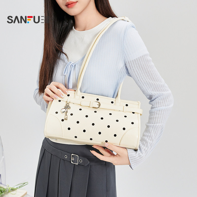 三福挎包春季撒糖计划波点法棍包波士顿腋下包时尚女包519769,箱包皮具/热销女包/男包,腋下包,淘宝优惠券,粉丝福利购,淘宝优惠卷