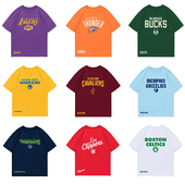 美式 投篮服夏 透气纯棉运动T恤湖人森林狼快船热火队热身训练短袖