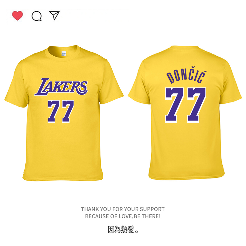 湖人詹姆斯东契奇77号纯棉队服