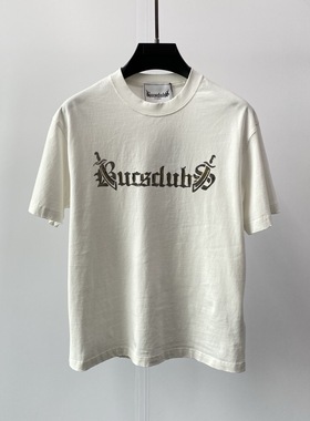 Dartin Bonaparto 25秋冬骷髅头双刀logo字母涂鸦印花男士短袖T恤