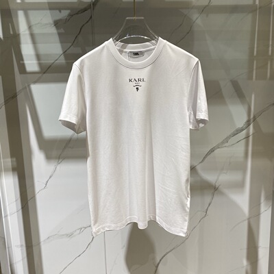 Karl Lagerfeld 26春夏新款胸前logo字母老佛爷印花男士短袖T恤