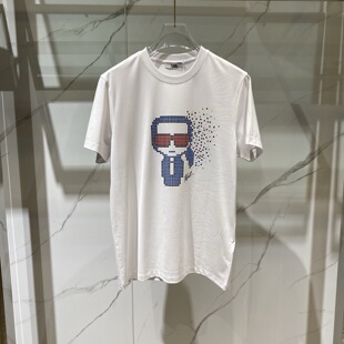 Karl 26春夏圆点老佛爷logo字母烫钻印花男士 短袖 T恤 Lagerfeld
