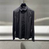 现货Ferre费雷 383012 衬衫 25秋冬暗纹logo字母印花男士 黑色长袖