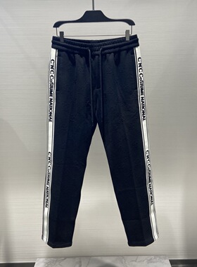 现货CNC 25秋冬logo字母印花侧边织带拼接男士直筒休闲裤 3930AT