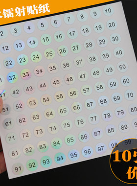 1-100圆形数字贴美甲油色标签