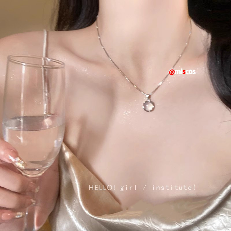 精致猫眼石吊坠项链女生