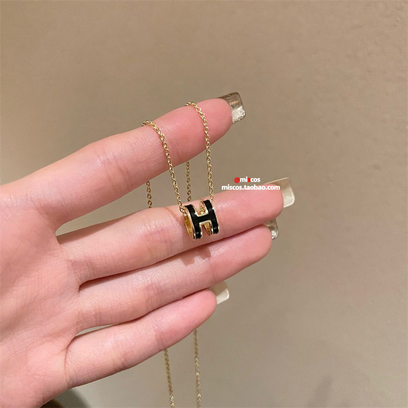 H字母项链女ins小众高级感