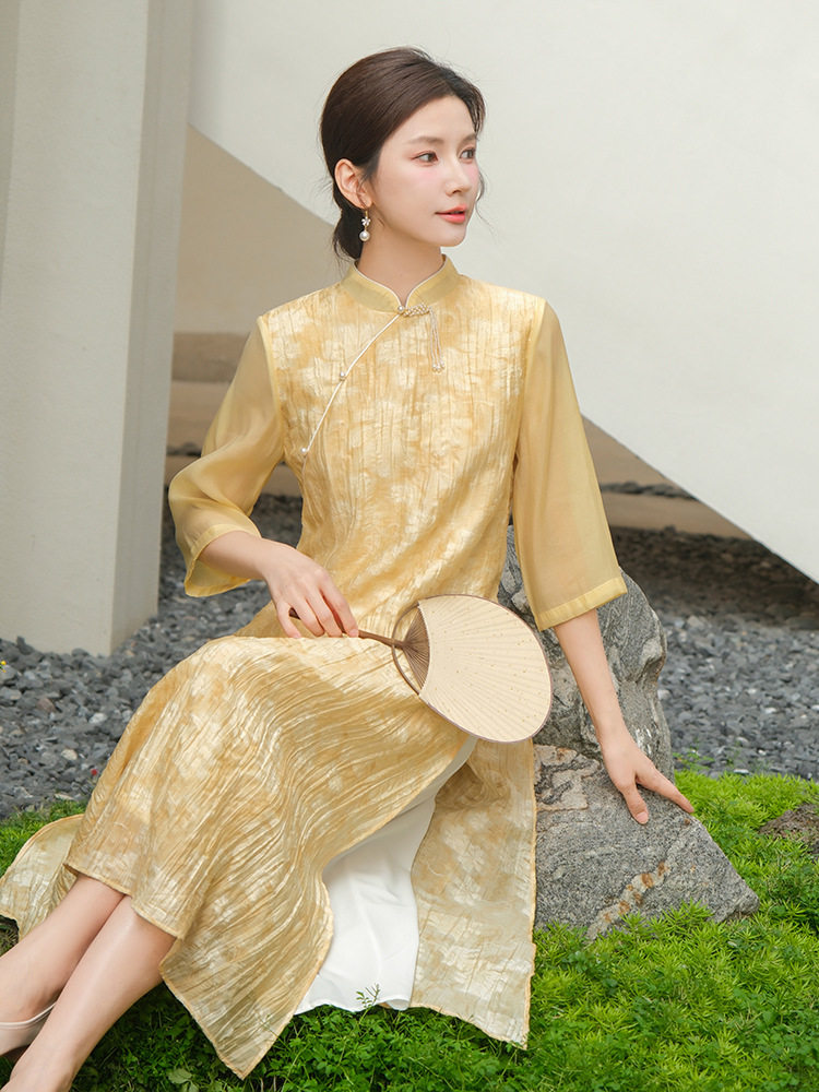 4新中式唐装汉服国风旗袍连衣裙