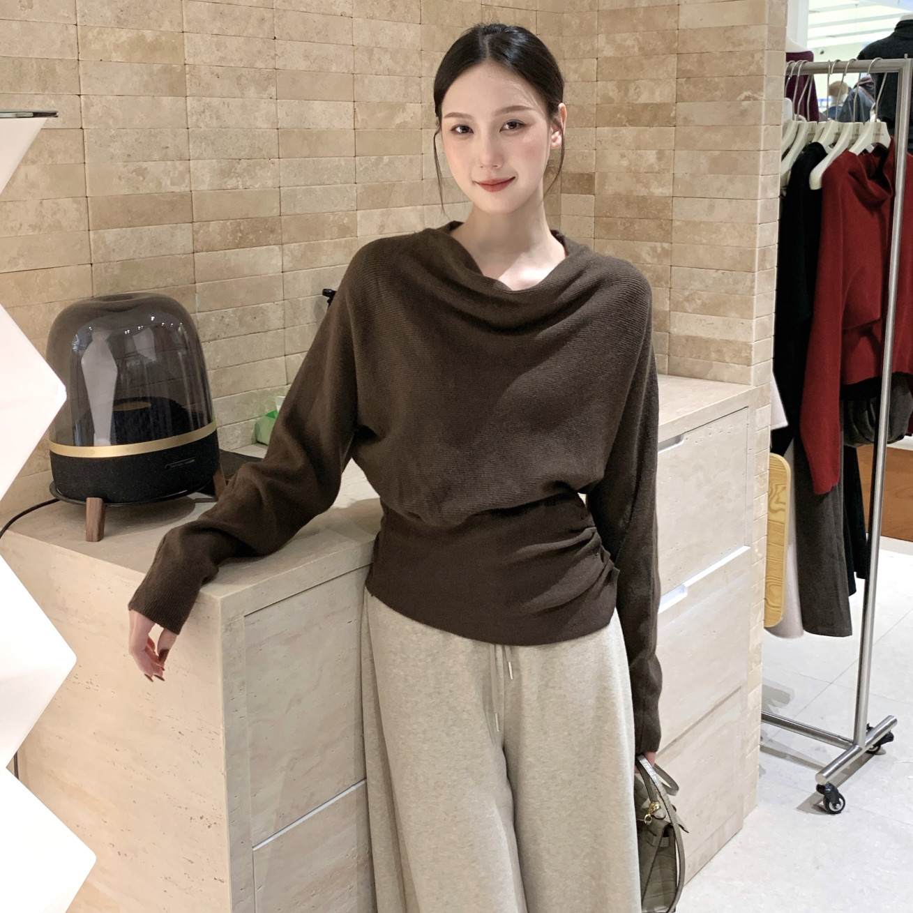 2025秋冬新款女毛衣外套简约时尚优雅套头气质设计感针织衫长袖