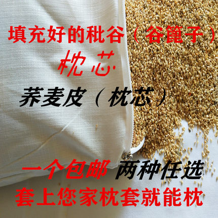 新秕谷谷篦子枕芯谷子篦子荞麦皮荞麦壳枕芯保健枕颈椎枕单枕包邮