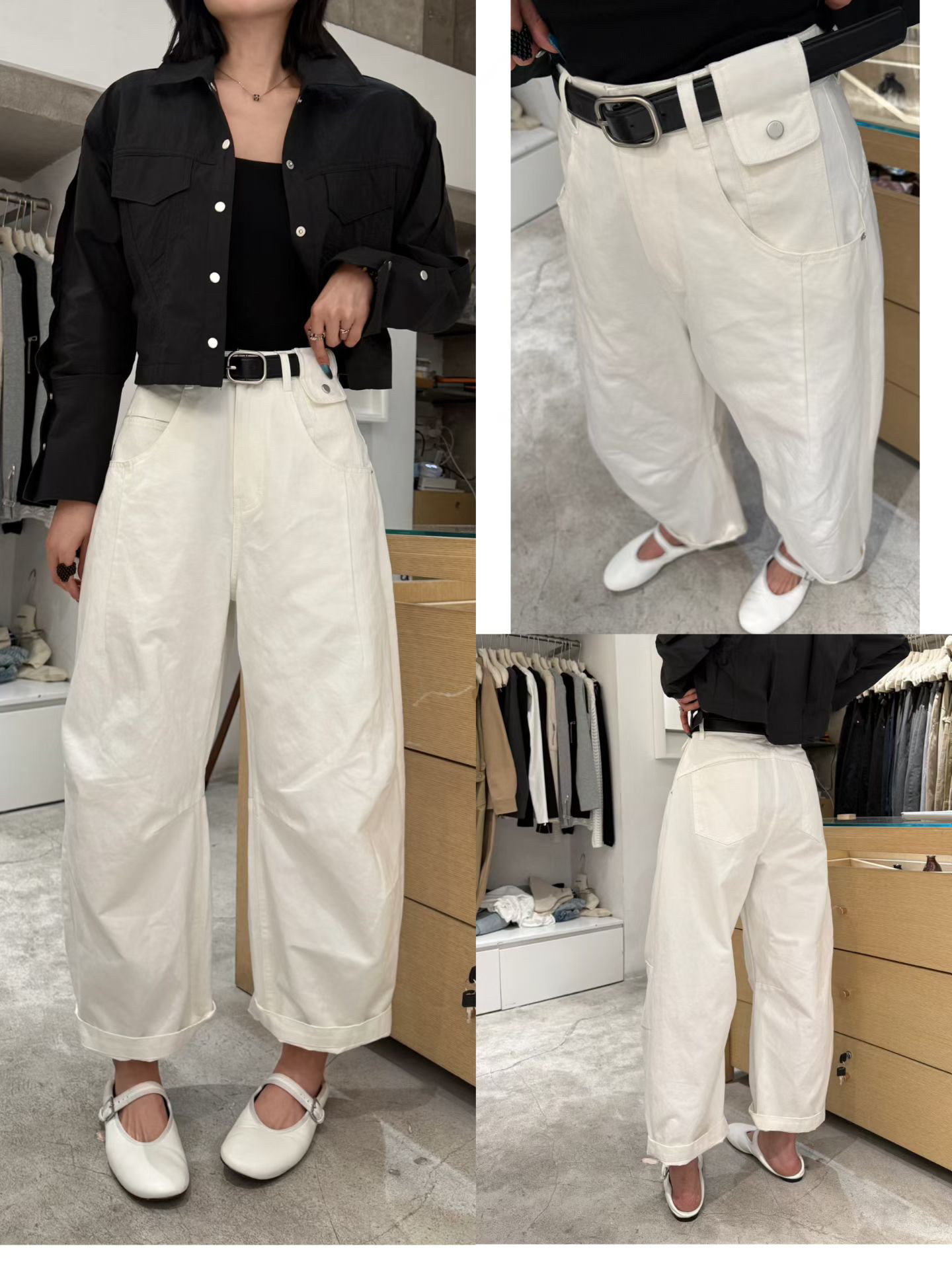 十三行欧货女装EMPRESS小脚九分裤高腰显瘦百搭香蕉镰刀裤休闲裤