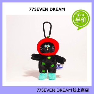 穿靴子 猫毛绒公仔书包包挂件可爱甜酷少女情侣挂饰汽车钥匙扣