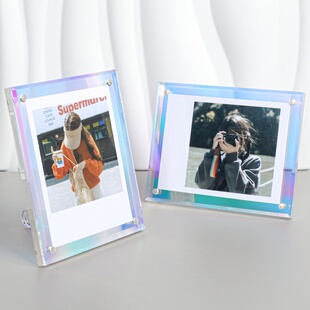 宝丽来拍立得mini12相纸相框立牌摆台相册收纳小卡照片展示框立式