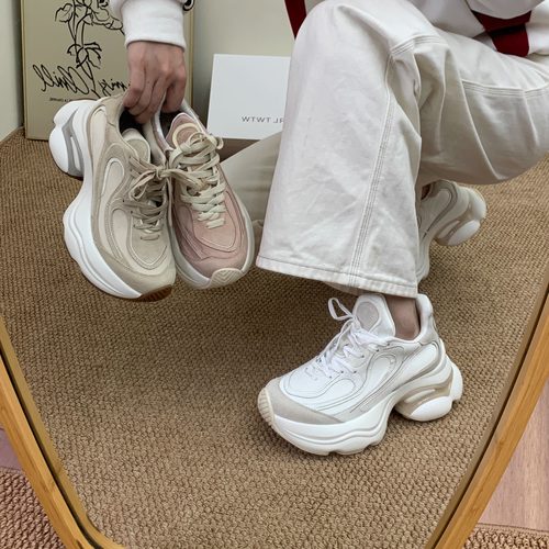 SGIRL TWTW软妹轻便老爹鞋女2026新款百搭透气厚底增高运动休闲鞋