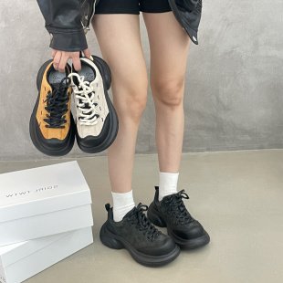 SGIRL TWTW超轻便厚底老爹鞋女百搭撞色大头板鞋松糕休闲运动鞋潮