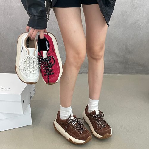 SGIRL TWTW酷帅轮胎底老爹鞋女2025新款设计感红色休闲增高运动鞋