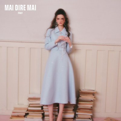 MAI DIRE MAI翻领钻扣亮片长袖外套高腰大摆半裙套装女冬气质优雅