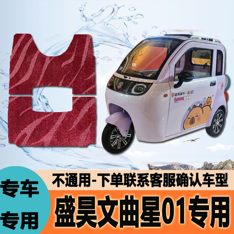 适用盛昊文曲星01电动三轮车脚垫雪妮丝脚踩垫皮革脚踏垫防水地垫