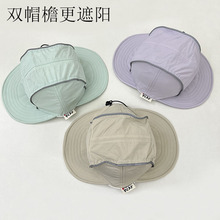 夏天日系儿童双帽檐鸭舌帽出游1-3岁男女宝宝户外遮阳防晒速干帽2