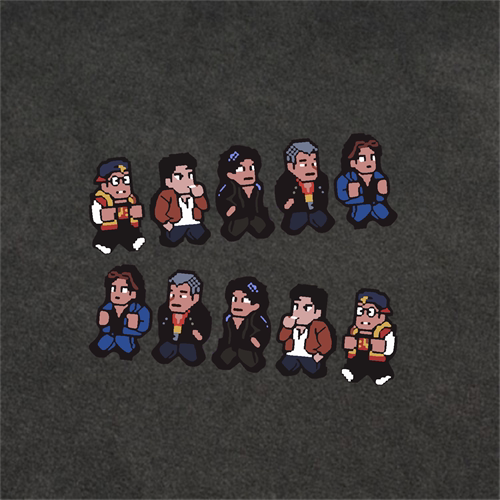 古惑仔像素车贴可爱卡通复古电动摩托贴纸港风街机浩南山鸡装饰贴