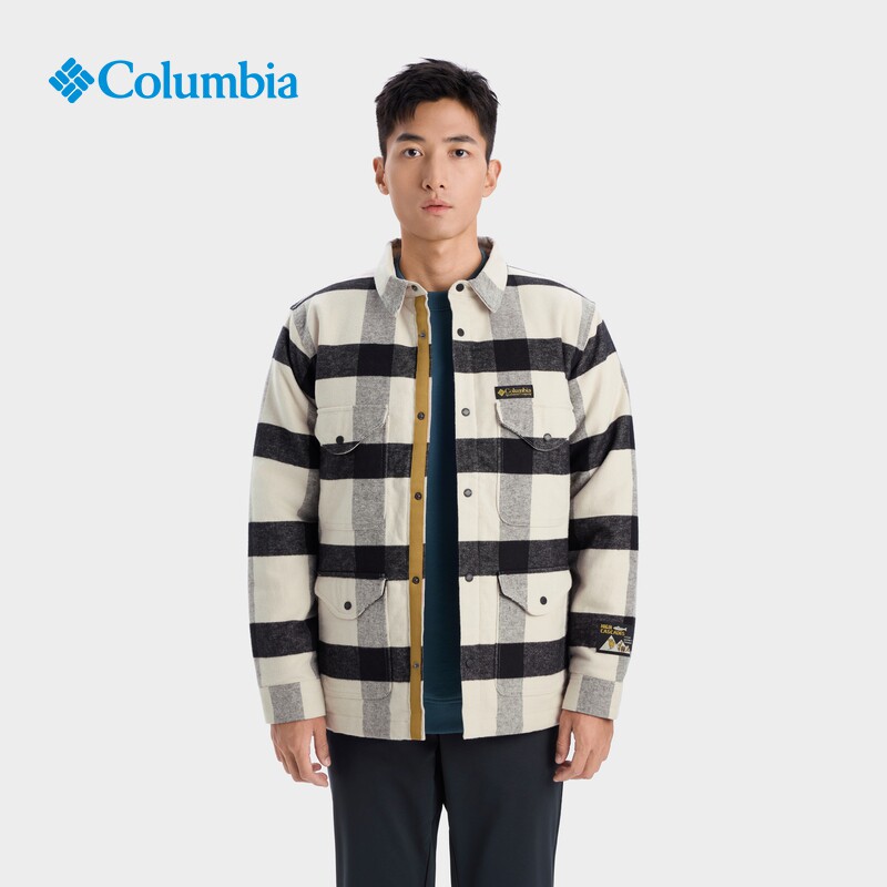 Columbia哥伦比亚户外25秋冬新品男士夹棉衬衫翻领休闲棉服WE4925