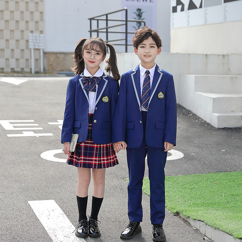 小学生学院风校服西装套装春秋新款男女童诗歌颂大合唱班服三件套