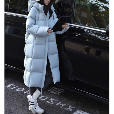 2025冬季90白鸭绒充绒300g保暖立体连帽长/短款羽绒服面包服外套