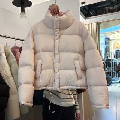 2025冬新款韩版短款白鹅绒保暖泡芙羽绒服女小个子学生面包服外套