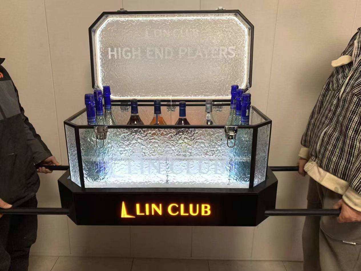 酒吧KTV发光冰桶夜店LED亚克力创意充电啤酒框鸡尾酒香槟酒苏打酒