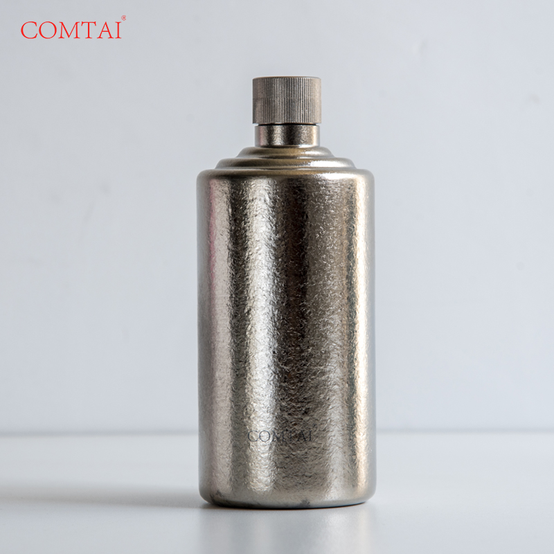 COMTAI 纯钛酒瓶650ml大容量户外便携钛酒壶一斤装白酒瓶支持刻字