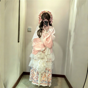 洛十夭原创汉洋折衷明制汉服女交领琵琶袖马面裙洛丽塔罩裙套装