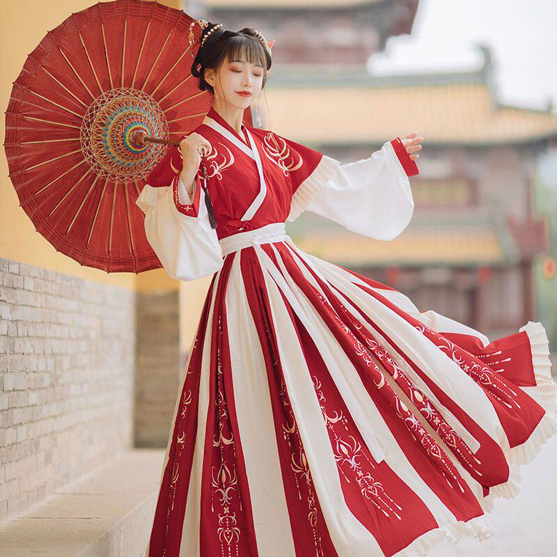 汉衣唐韵原创汉服女晋制交领半袖齐腰襦裙魏晋风中国风