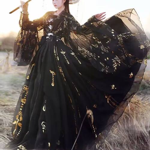 襦裙汉服正版云鹤齐腰汉服中国风烫金飘逸古风大袖衫夏女汉服女遮