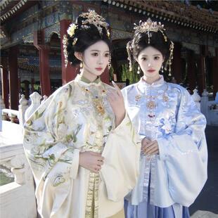 爆款超仙气明制对襟衫织金华丽马面裙春秋仙气套装女