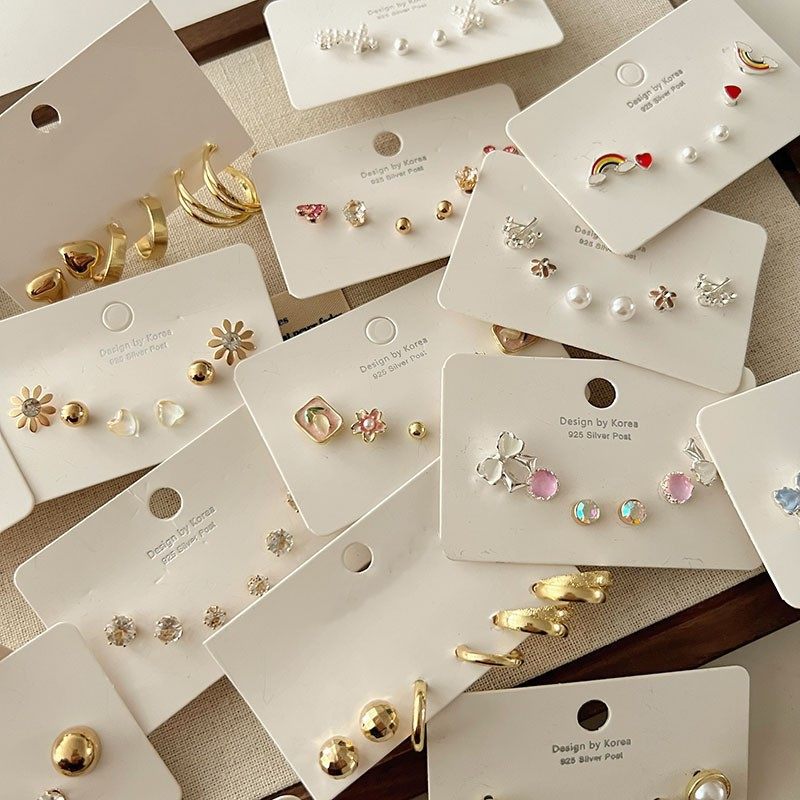 6件组合精致套装耳环小众设计感耳饰女高级感简约水钻珍珠耳钉女,饰品/流行首饰/时尚饰品新,耳钉,淘宝优惠券,粉丝福利购,淘宝优惠卷