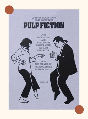 低俗小说海报Pulp Fiction电影卡片墙贴纸画卧室宿舍装饰背景墙画