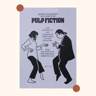 低俗小说海报Pulp Fiction电影卡片墙贴纸画卧室宿舍装饰背景墙画