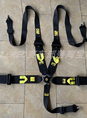 FIA镭射标新款OMP四/五点式赛车安全带 改装快拆金属锁头汉斯认证