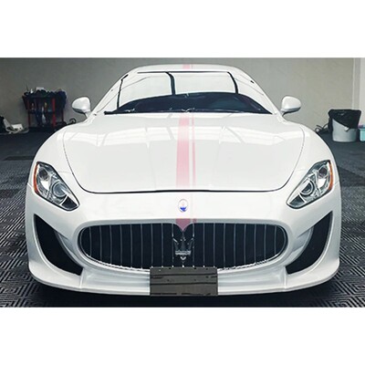 玛莎拉蒂GranTurismo车贴拉花 电光粉色车身侧裙贴纸 机盖引擎盖